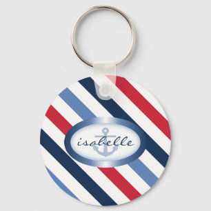 Llavero Patrón náutico personalizado de banda y anclaje