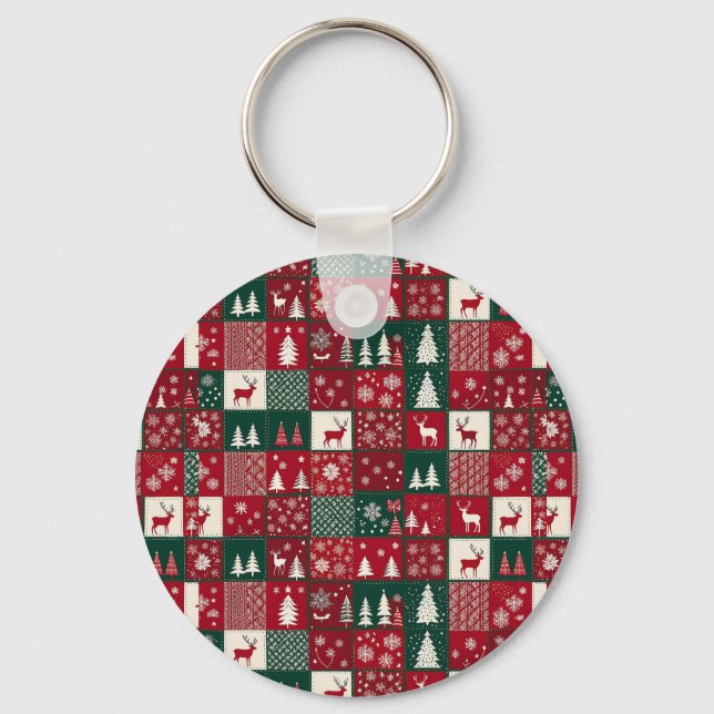 Llavero Patrón Navideño Vibrante (Anverso)