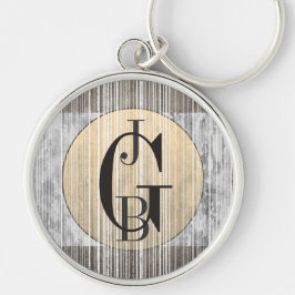 Llavero Patrón oro, mármol gris y rayas