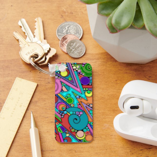 Llavero Patrón Pintado A Mano Y Digitalmente Art. 12 (Escritorio )