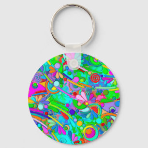 Llavero Patrón Pintado A Mano Y Digitalmente Artículo 18