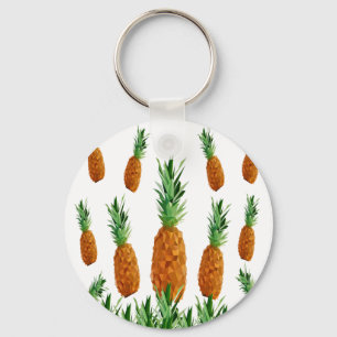 Llavero patrón poligonal de impresión de piña