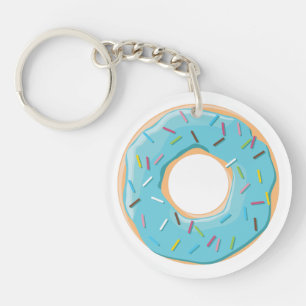 Llavero Patrón Retro Colorido de Donas Minimalista Fiesta