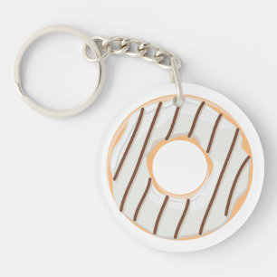 Llavero Patrón Retro Colorido de Donas Minimalista Fiesta 