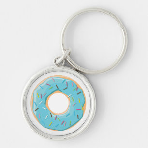 Llavero Patrón Retro Colorido de Donas Minimalista Fiesta