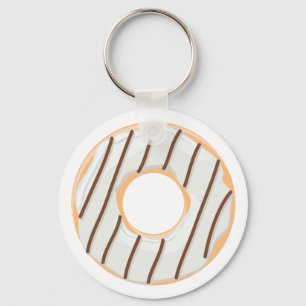 Llavero Patrón Retro Colorido de Donas Minimalista Fiesta 