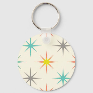 Llavero Patrón Retro Starburst de mediados de siglo