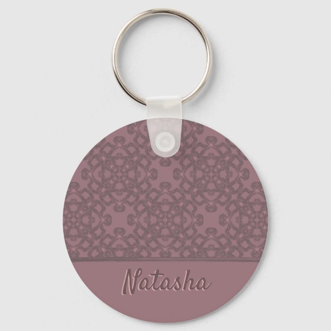 Llavero Patrón Rosa de polvo personalizado (Anverso)