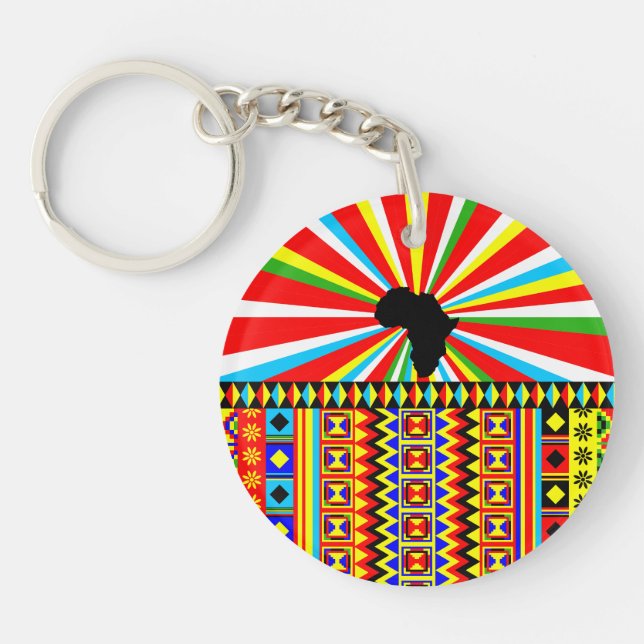 Llavero Patrón tribal de trapo de kente de impresión afric (Frente)