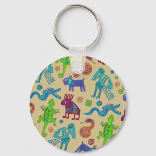 Llavero Patrón tribal primista de cultura africana mexican