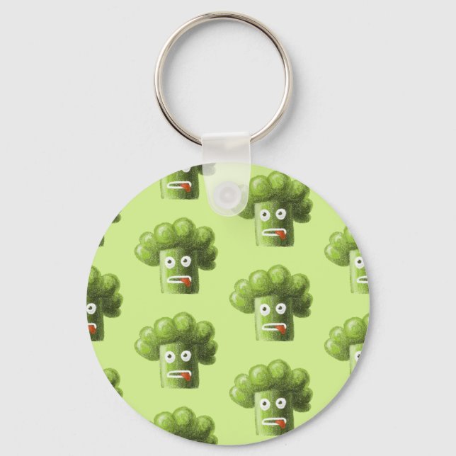 Llavero Patrón vegetariano de Broccoli Funny Verde (Anverso)