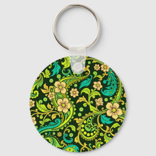 Llavero Patrón verde de paisley
