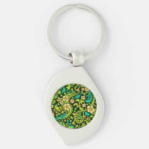 Llavero Patrón verde de paisley