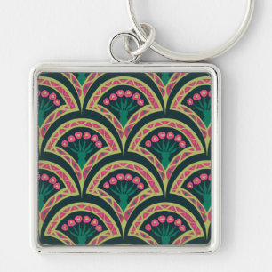 Llavero patrón verde en forma de cáscara