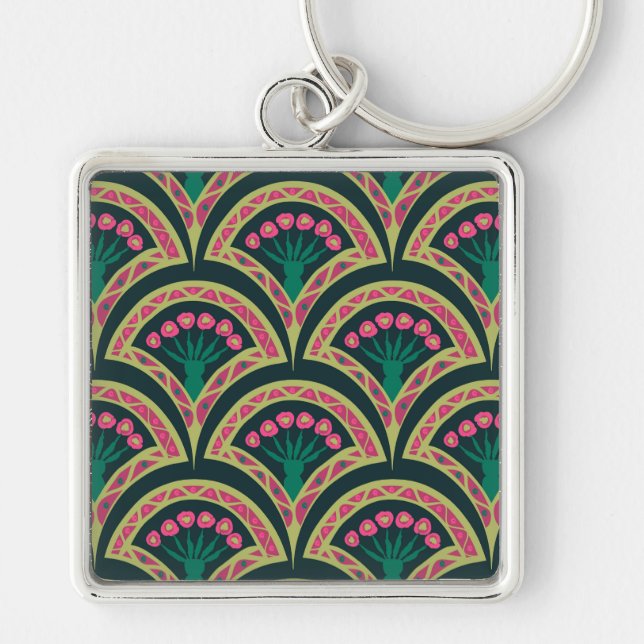 Llavero patrón verde en forma de cáscara (Frente)