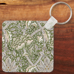 Llavero : Patrón verde Windrush de William Morris: Vintage