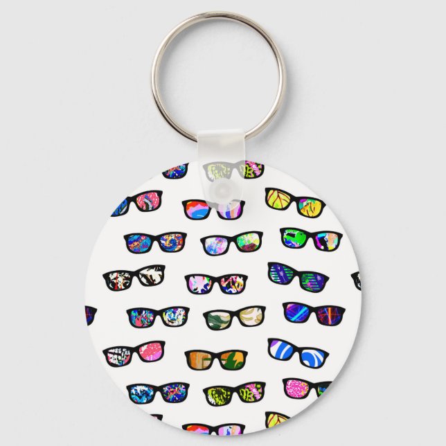 Llavero Patrones de gafas coloridos (Anverso)