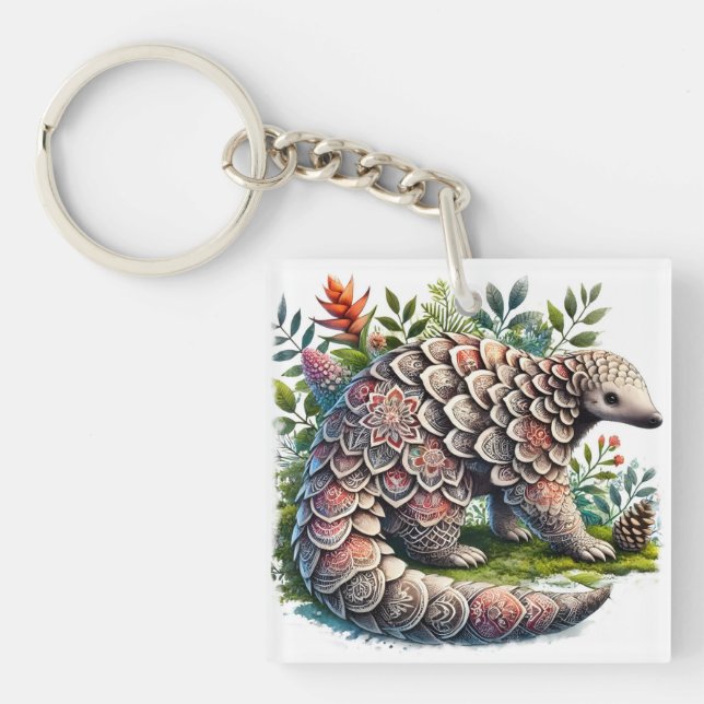 Llavero Patrones de la naturaleza - Pangolin de la jungla (Frente)