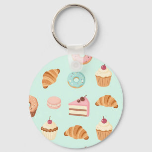 Llavero Patrones de Pastelería Francesa Pastel Dulces