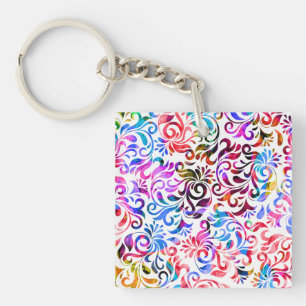 Llavero Patrones florales coloridos y lindos funda Case-Ma