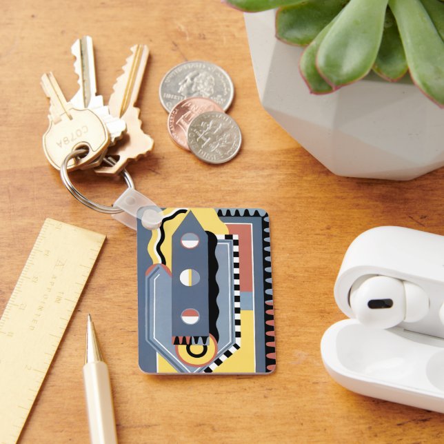 Llavero Patrones geométricos de Jazz Pochoir Art Deco anti (Escritorio )