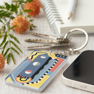 Llavero Patrones geométricos de Jazz Pochoir Art Deco anti