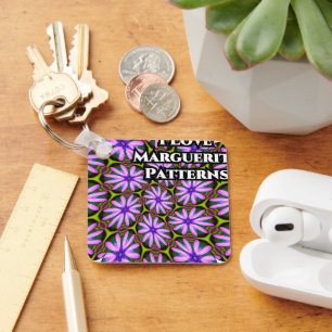 Llavero Patrones margueritas púrpura