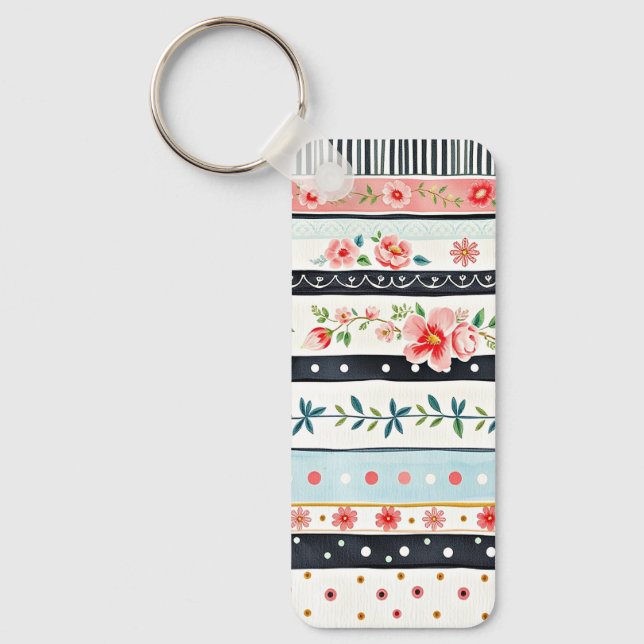 Llavero Patrones mixtos shabby chic (Anverso)