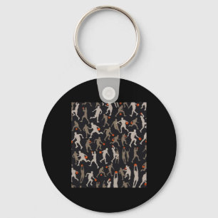 Llavero Patrones negros de la tela de baloncesto