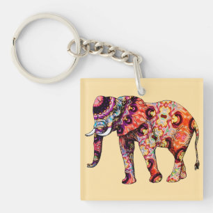 Llavero Patrones tradicionales chinos de animales elefante