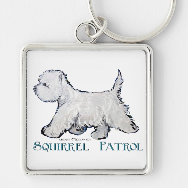 Llavero Patrulla de la ardilla de Westie (Frente)
