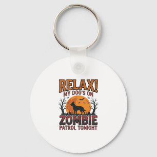 Llavero Patrulla de Perro Zombie Camiseta Vintage de Hallo