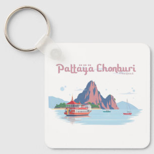 Llavero Pattaya Chonburi Thailand Pastel Travel