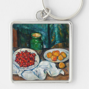 Llavero Paul Cezanne - Bodegón con cerezas y melocotones