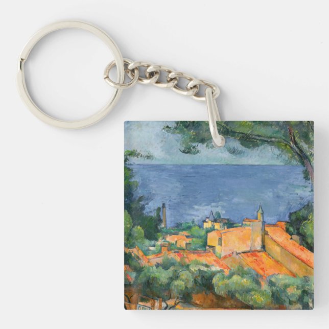 Llavero Paul Cezanne - Estaque con techos rojos (Frente)