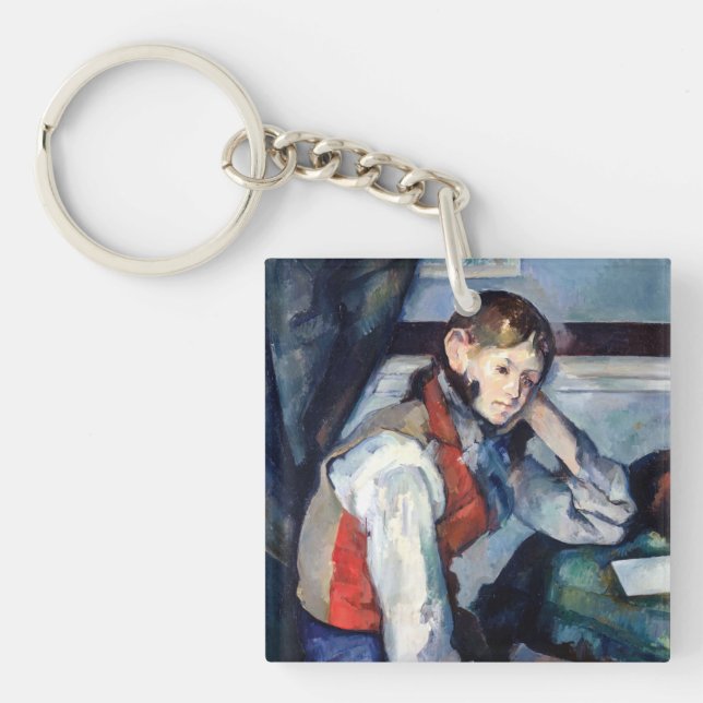 Llavero Paul Cezanne - Niño en el chaleco rojo (Frente)
