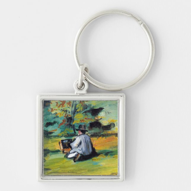 Llavero Paul Cezanne - pintor en el trabajo (Frente)