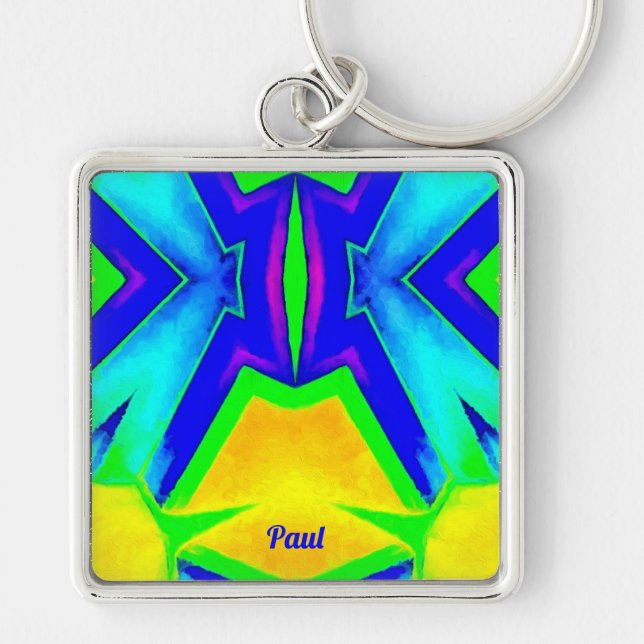 Llavero PAUL~ Verde azul y amarillo ~ (Frente)