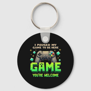 Llavero Pausé mi juego para estar aquí Funny Gamer Diseño 