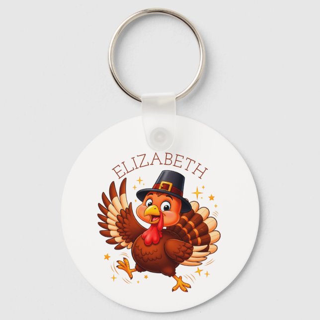 Llavero Pavo Bailarín Personalizado (Anverso)