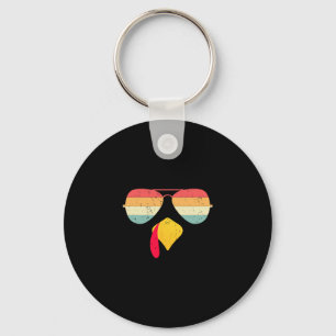 Llavero Pavo Cool Cara Con Gafas Divertido Día de Acción d