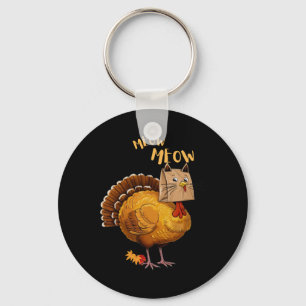 Llavero Pavo de Acción de Gracias Gato Maullar Divertido H