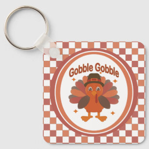 Llavero Pavo de Acción de Gracias Lindo Dibujo – “Gobble G