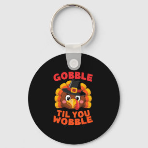 Llavero Pavo de Gilgrim del Día de Acción de Gracias Gobbl