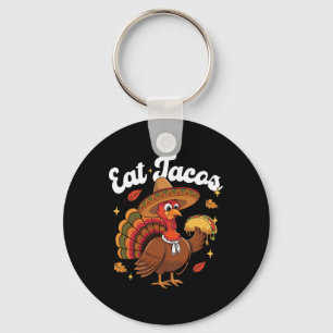 Llavero Pavo Divertido Come Taco Vegano Día de Acción de G