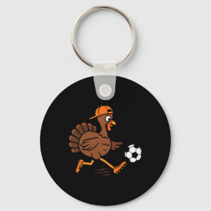 Llavero Pavo jugando fútbol Día de Acción de Gracias Pavo