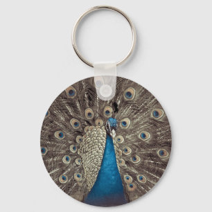 Llavero Pavo Real Azul Antiguo