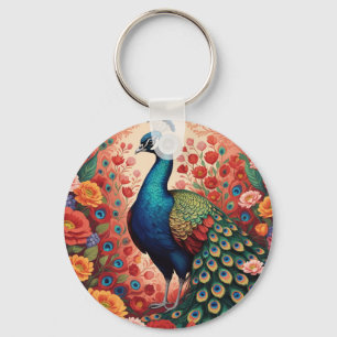 Llavero Pavo y flores