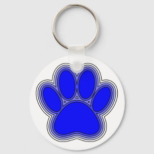 Llavero Paw De Perro En Azul Con Brotes