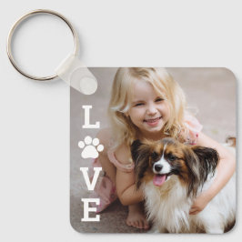 Llavero Paw Love Editable Color Pet Lover Photo Keychain